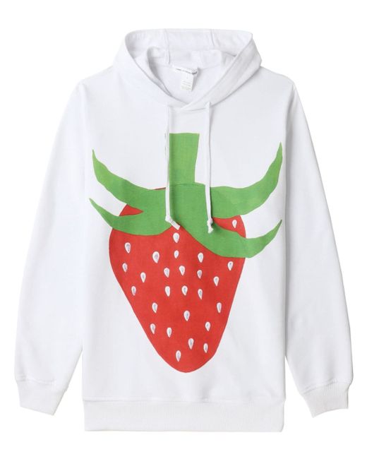 Comme Des Garçons strawberry-print drawstring hoodie