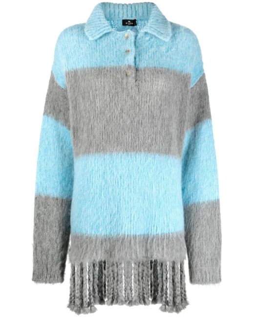 Etro fringed-edge sweater minidress