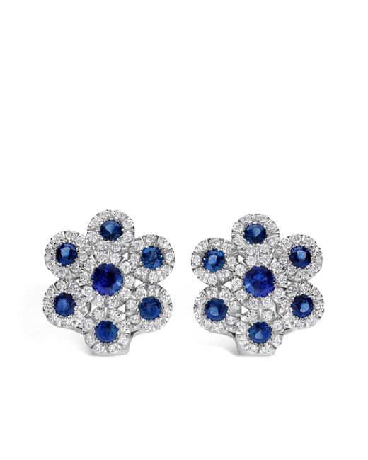 Leo Pizzo 18kt white gold Augusta sapphire and diamond earrings