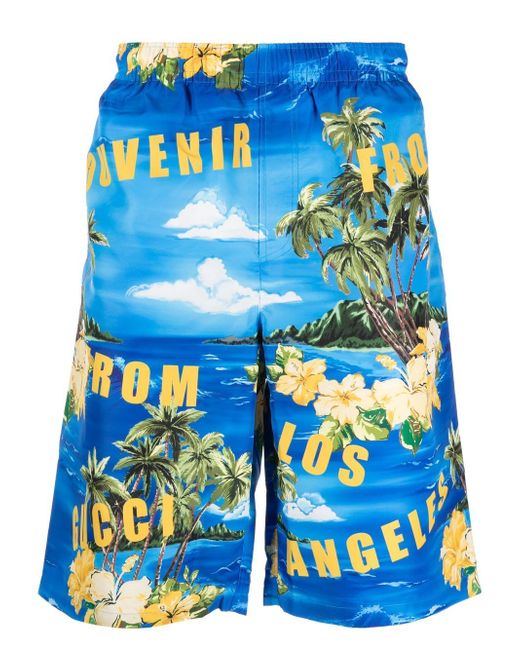 Gucci graphic-print swim shorts