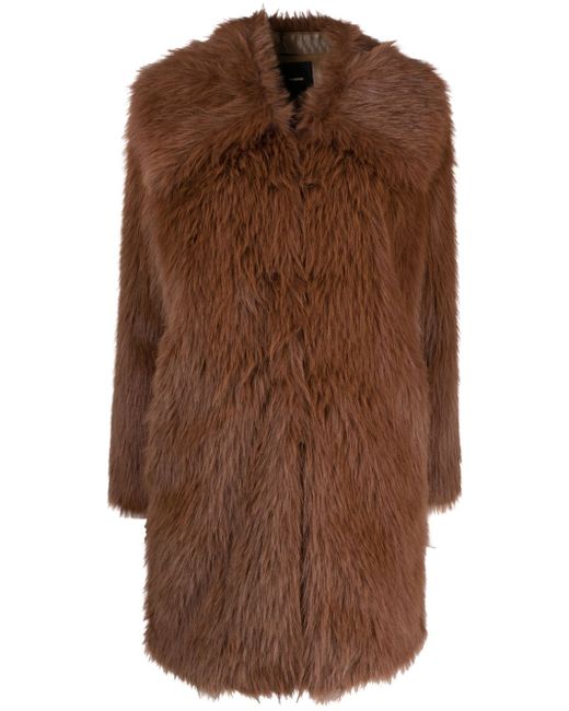 Pinko oversize-collar faux fur coat