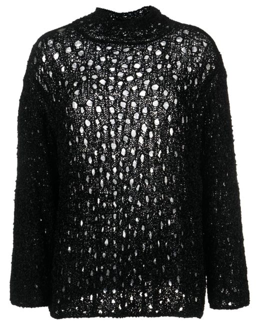 Ssheena open-knit high-neck jumper