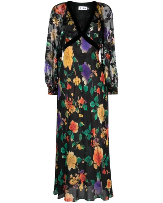 rixo Ayla floral-print silk midi dress
