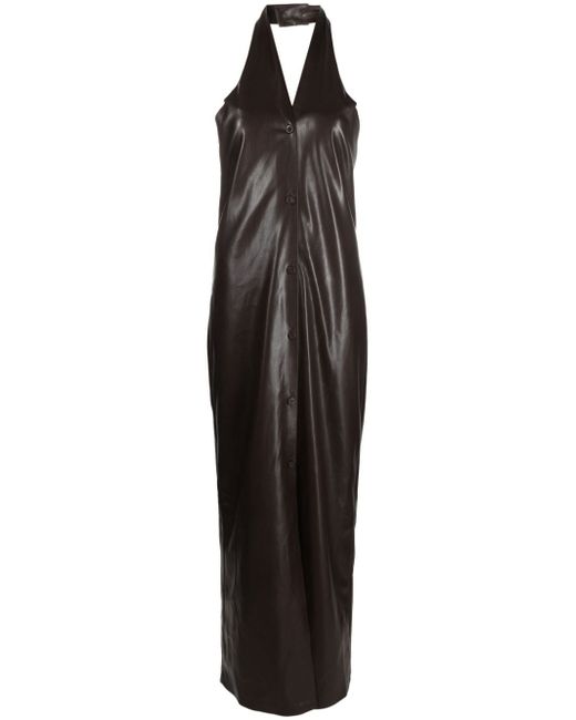 Nanushka halterneck faux-leather dress