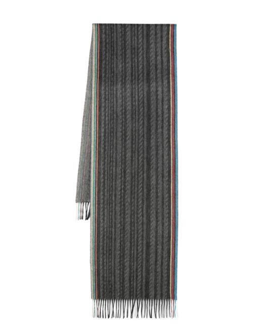 Paul Smith striped fringed scarf