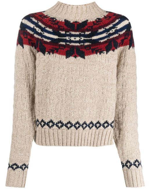 Polo Ralph Lauren high-neck intarsia-knit jumper