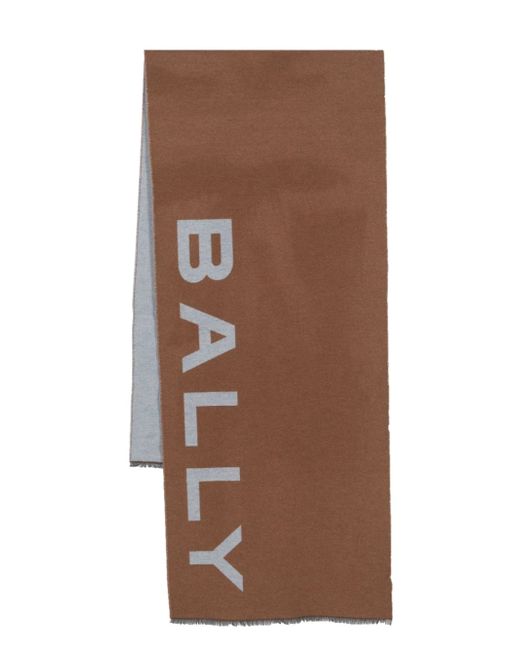 Bally logo intarsia-knit scarf