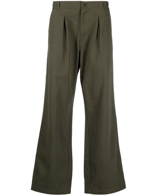 Gr10K pleat-detailing cotton wide-leg trousers