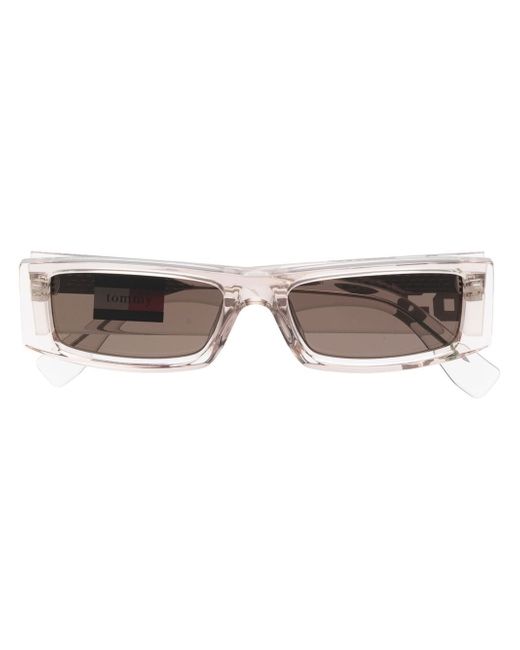 Tommy Jeans number-detail rectangle-frame sunglasses