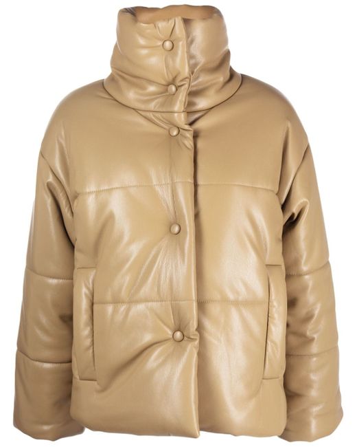 Nanushka faux-leather puffer jacket