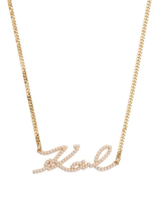 Karl Lagerfeld K/Signature pearl-embellished necklace