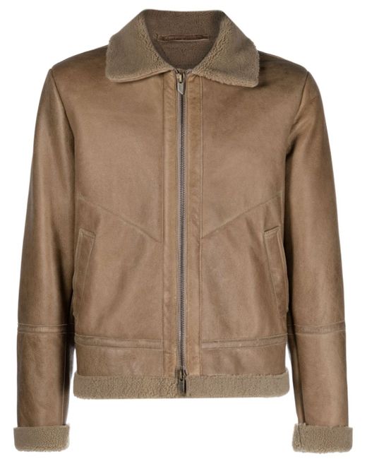 Salvatore Santoro zip-up shearling leather jacket