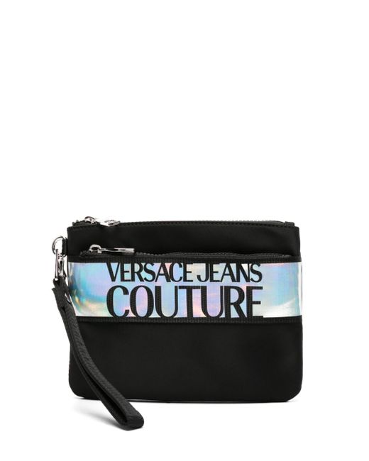 Versace Jeans Couture logo-print zip-fastening clutch bag