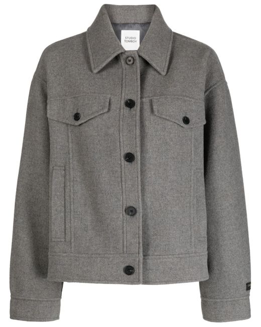 Studio Tomboy tailored wool-blend shirt jacket