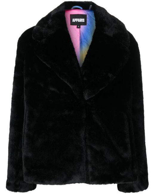 Apparis notched-lapel faux-fur jacket