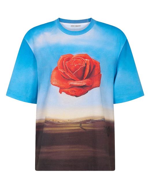 Rabanne x Salvador Dali Meditative Rose-print T-shirt
