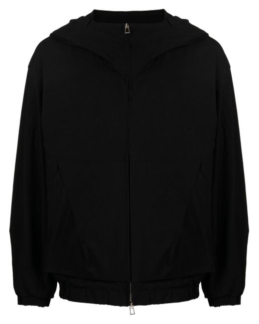 Songzio zip-up pleat-detail hoodie