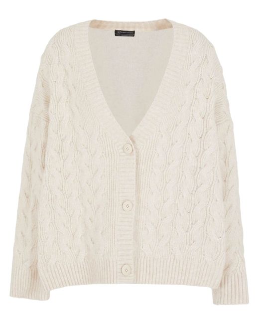 Armani Exchange button-up cable-knit cardigan
