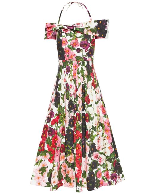 Oscar de la Renta floral-print cotton-blend dress