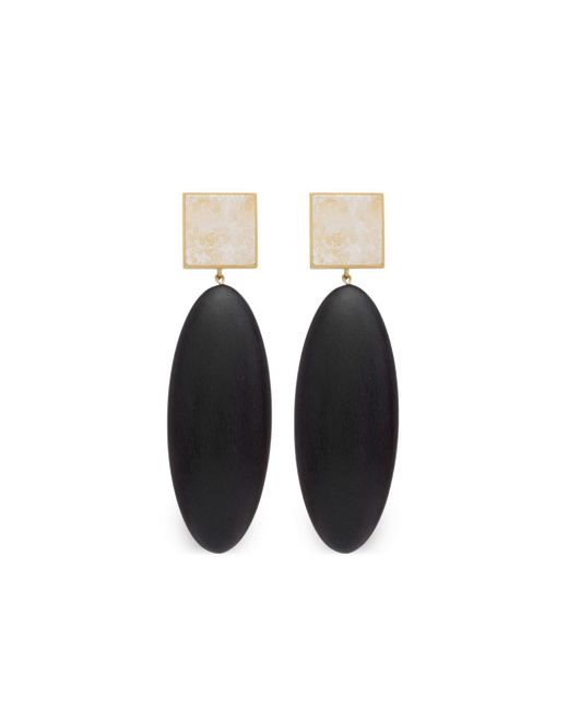 Saint Laurent oval-design clip-fastening earrings