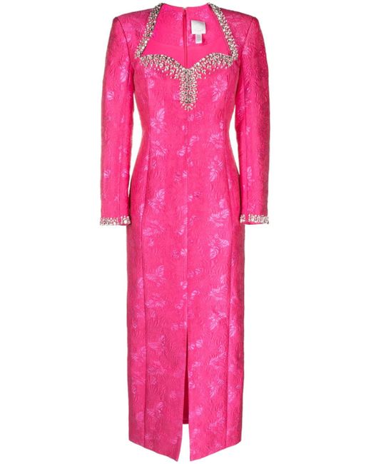 Huishan Zhang Eleanor floral-jacquard midi dress
