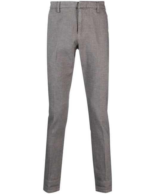 Dondup concealed-fastening cotton tapered trousers