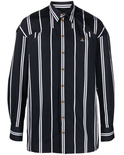 Vivienne Westwood Orb-logo stripe-print shirt