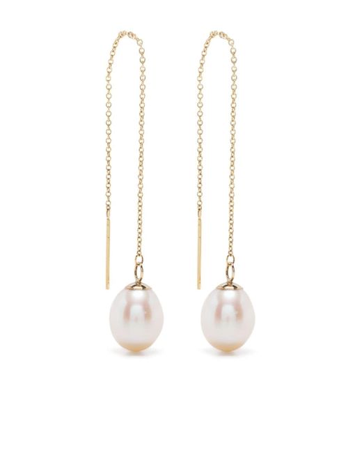 The Alkemistry 18kt yellow large pearl threader earrings