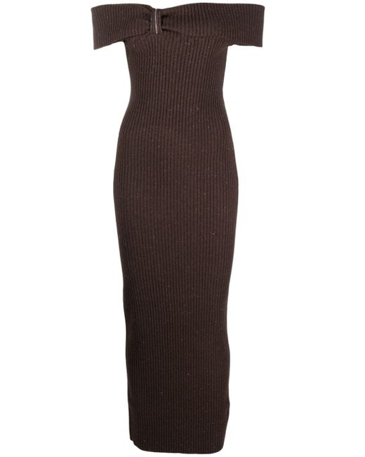 Peserico glitter-detail ribbed-knit long dress