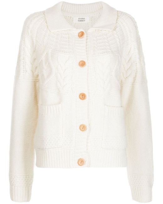 Studio Tomboy cable-knit button-up cardigan