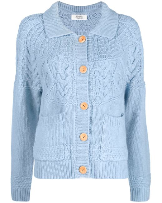 Studio Tomboy cable-knit button-up cardigan