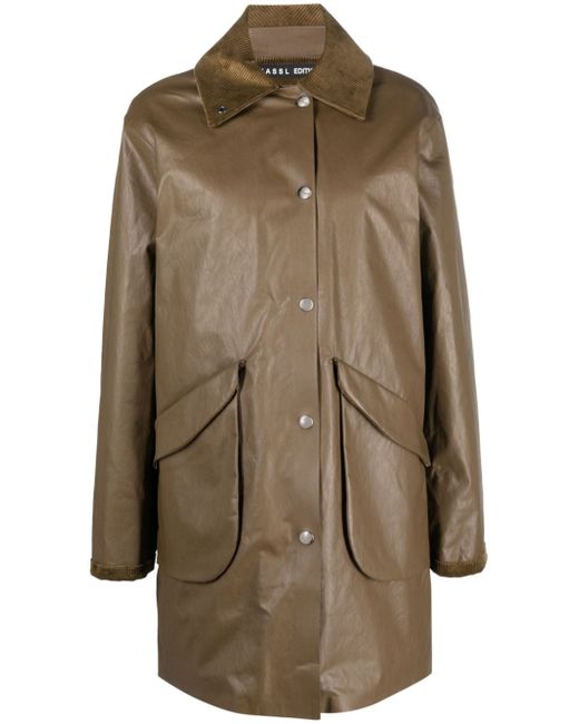 Kassl Editions corduroy-collar button-up coat