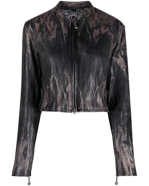 Acne Studios faded-effect leather jacket