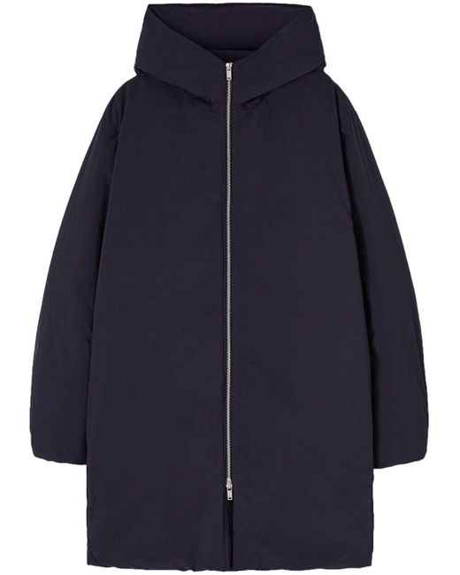 Jil Sander mid-length hooded down jacket