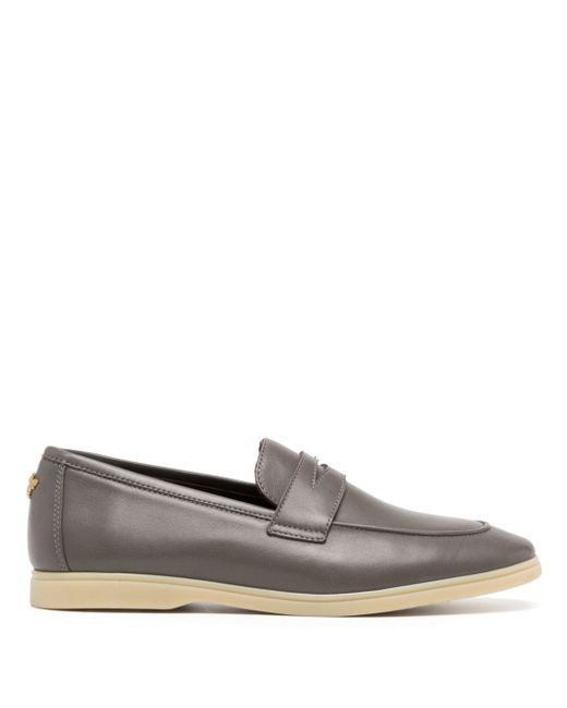 Bougeotte almond-toe leather penny loafers