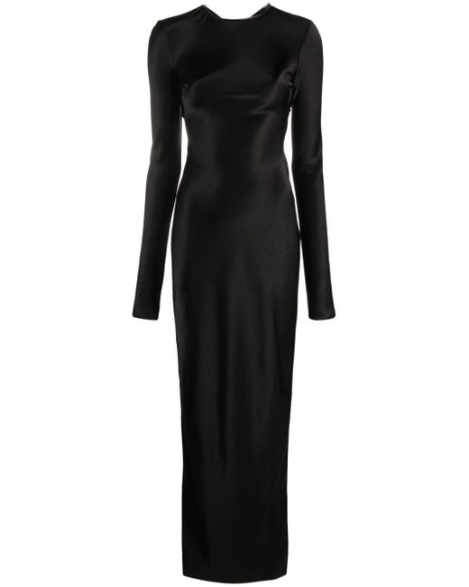 032C high-shine long-sleeve maxi dress