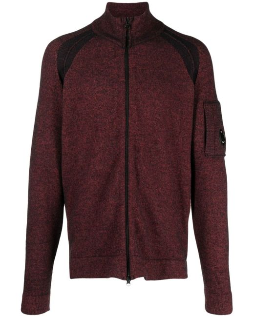 CP Company speckled-knit zip-up cardigan
