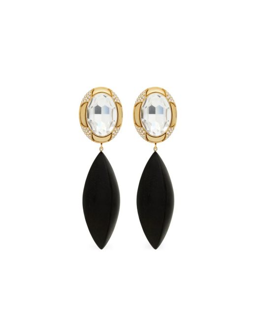 Saint Laurent rhinestone-embellished oval-design earrings