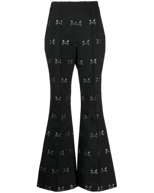 MacGraw Circa 72 patterned jacquard flared trousers
