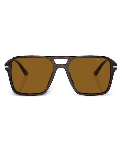Prada tortoiseshell-effect navigator sunglasses