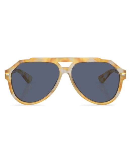 Dolce & Gabbana graphic-print round-frame sunglasses