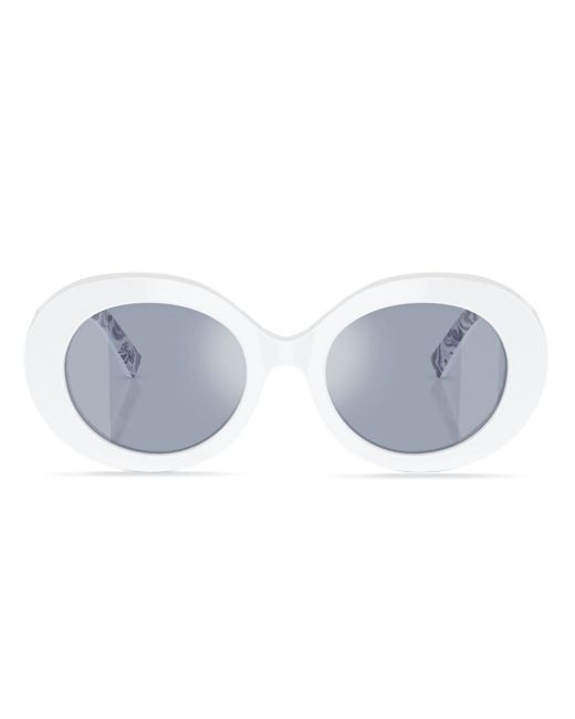 Dolce & Gabbana Majolica-print round-frame sunglasses