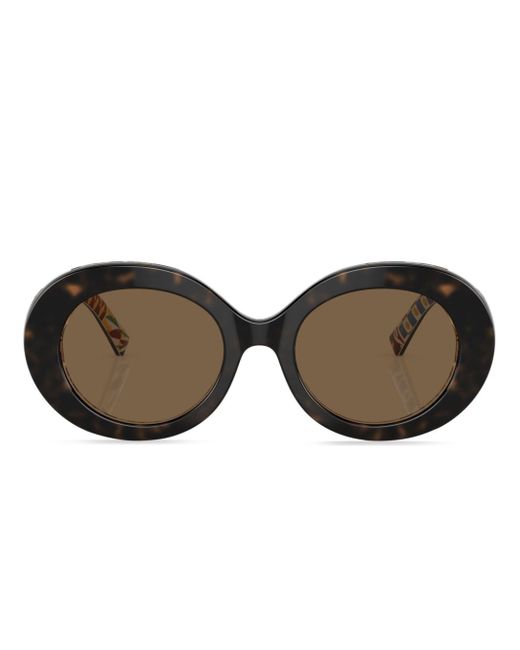 Dolce & Gabbana Carretto-print round-frame sunglasses