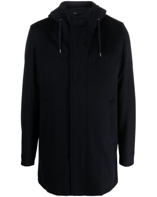 Herno concealed-fastening hooded coat