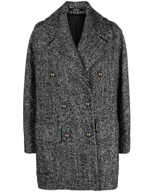 Tagliatore herringbone-pattern double-breasted coat