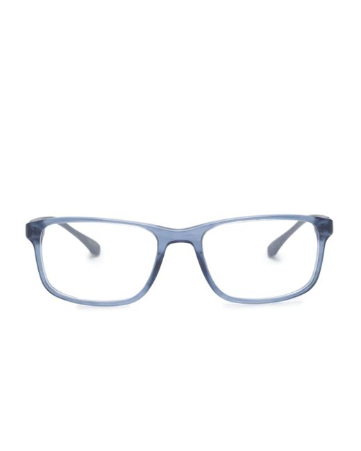 Emporio Armani polished-effect rectangle-frame glasses