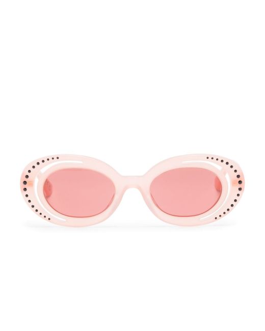 Marni Eyewear crystal-embellished round-frame sunglasses