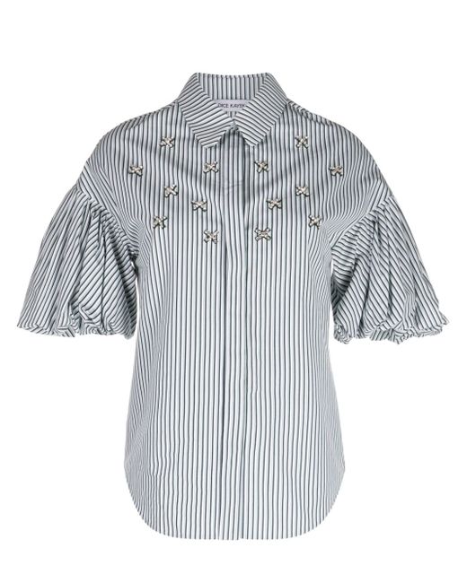 Dice Kayek striped crystal-embellished shirt