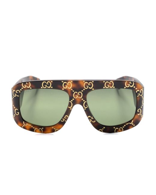 Gucci GG monogram pilot-frame sunglasses