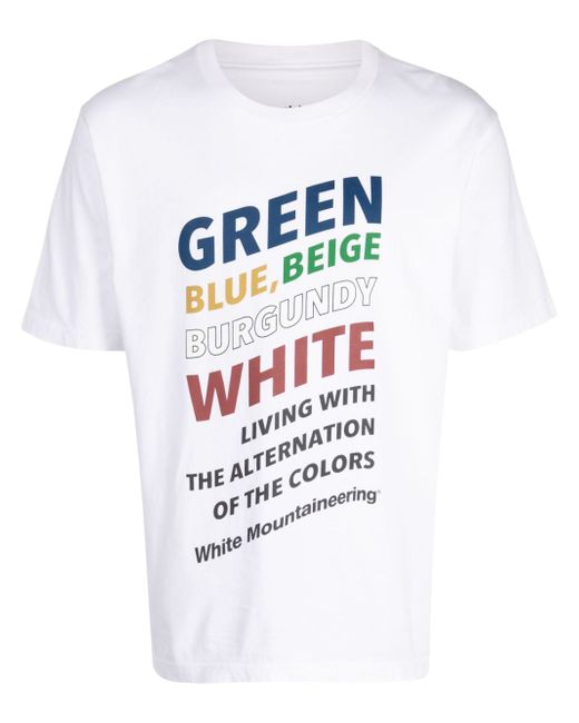 White Mountaineering slogan-print T-shirt